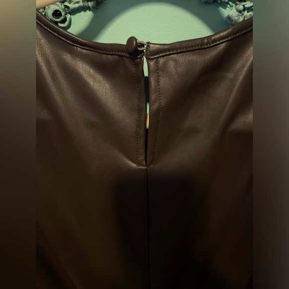 L Vegan Leather Dress Brown - Picture 4 of 5